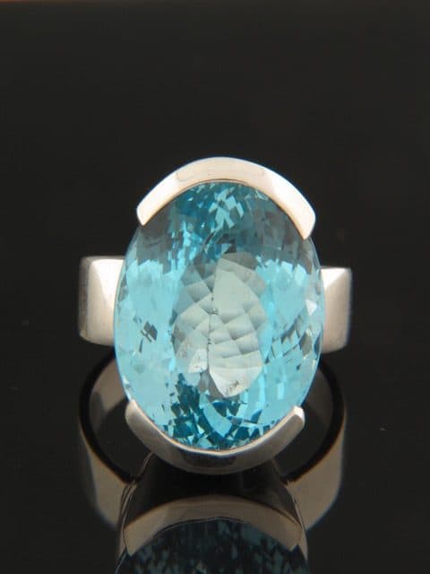 Blue Topaz Ring - Sterling Silver