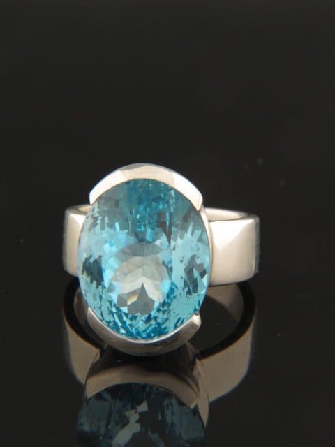 Blue Topaz Ring - Sterling Silver