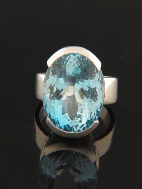 Blue Topaz Ring - Sterling Silver
