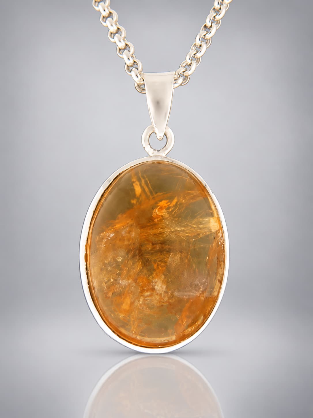 Citrine Pendant - Sterling Silver