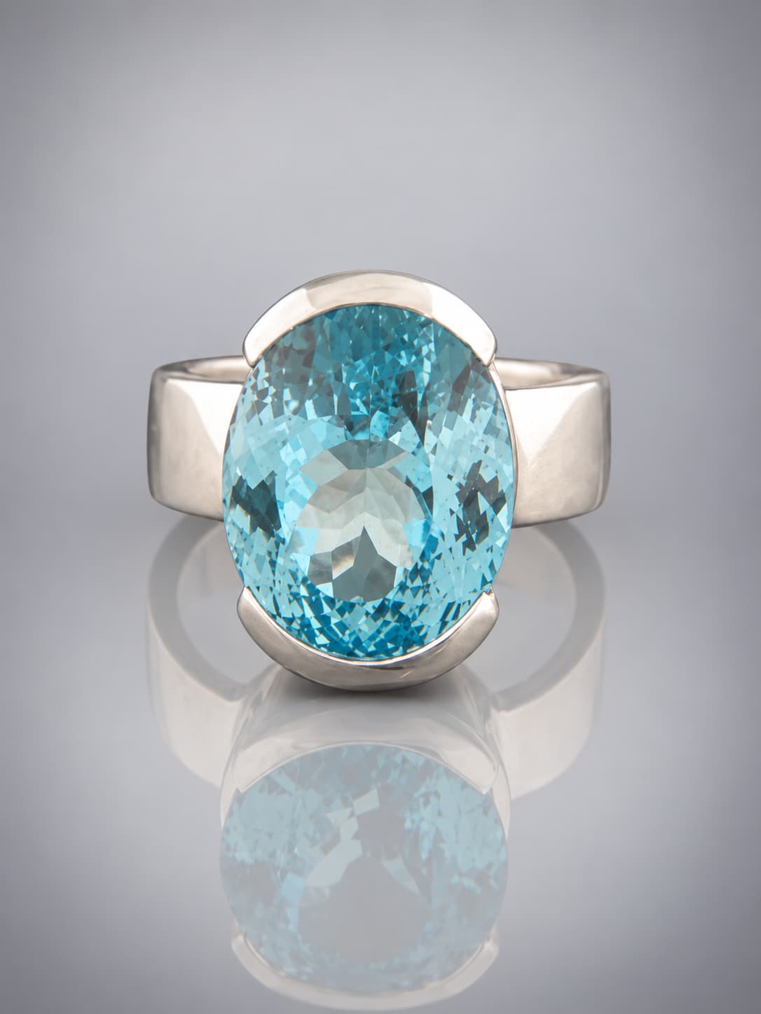 Blue Topaz Ring - Sterling Silver
