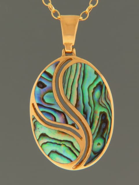 Paua Shell Pendant - Gold Vermeil