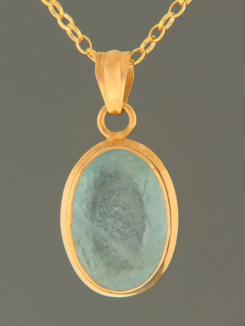 Aquamarine Pendant - Gold Vermeil