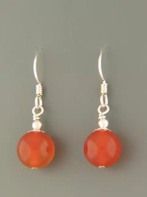 Carnelian Earrings - Sterling Silver