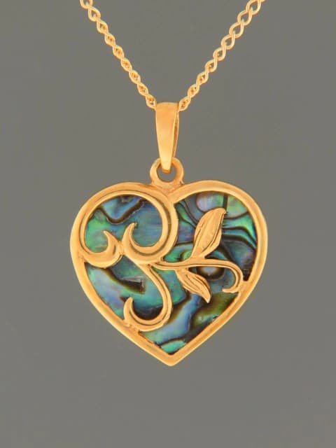 Paua Shell Pendant - Gold Vermeil