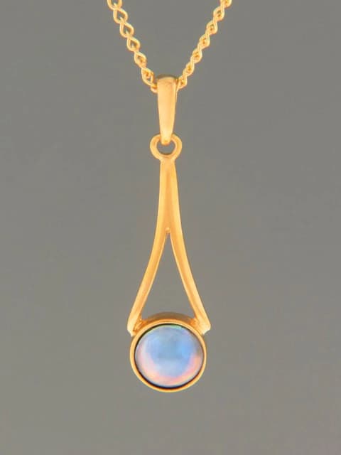 Blue Pearl Pendant - Gold Vermeil - 8mm Pearl