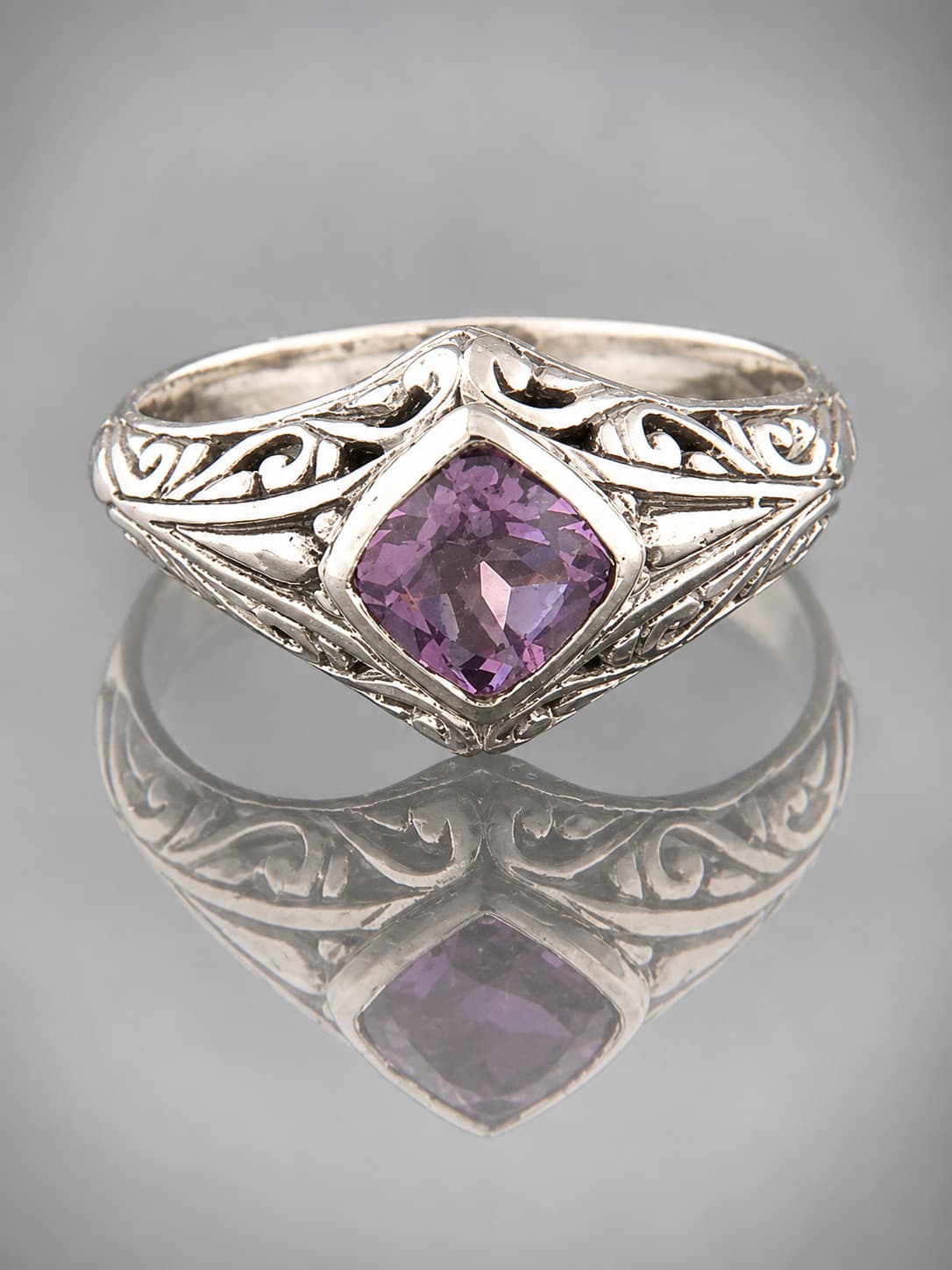sterling silver amethyst ring