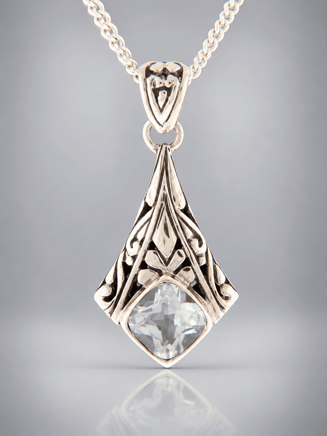 Blue Topaz Pendant - Sterling Silver