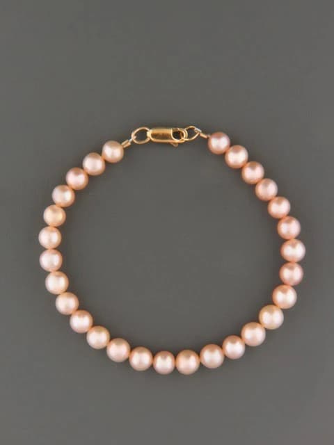 6mm pink pearl bracelet - yp6b