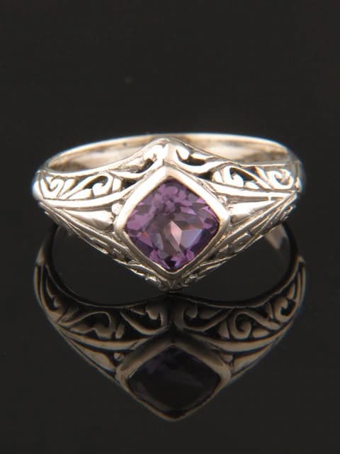 Amethyst Ring - Sterling Silver