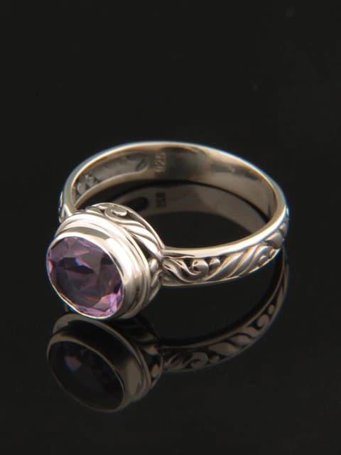 Amethyst Ring - Sterling Silver