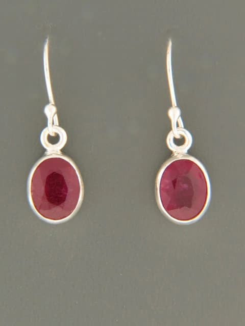 Ruby Earrings - Sterling Silver