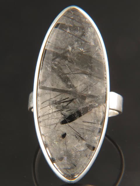 Tourmalinated Quartz Ring - Sterling Silver