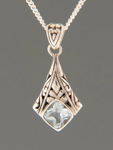 Blue Topaz Pendant - Sterling Silver