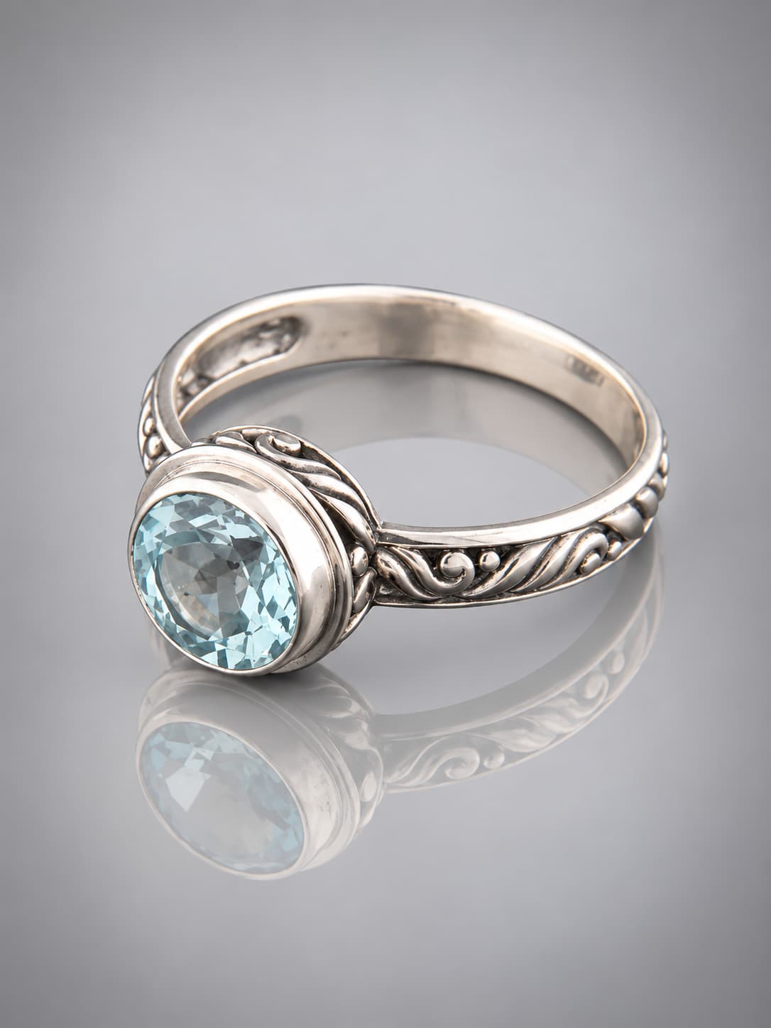 Blue Topaz Ring - Sterling Silver