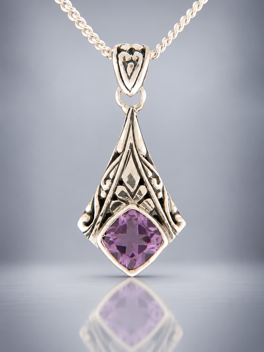 Faceted Amethyst Pendant