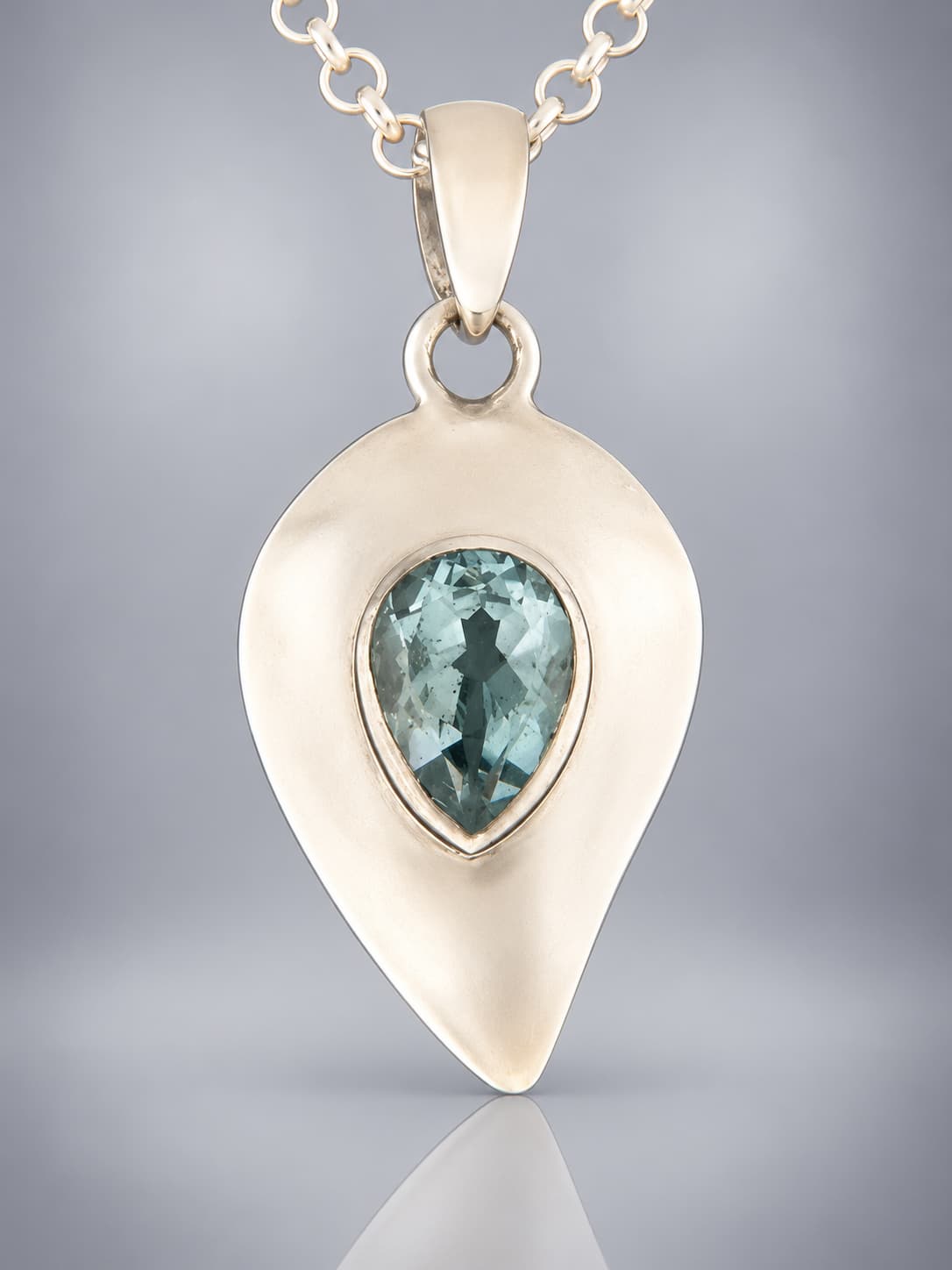 Blue Topaz sterling silver pendant