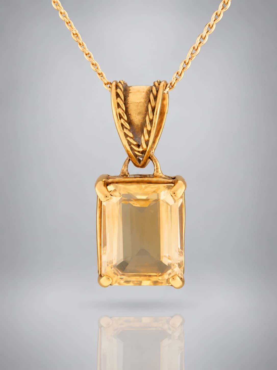 Citrine Pendant - Gold Vermeil