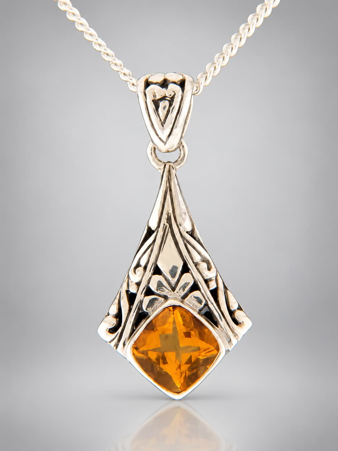 Citrine Pendant - Sterling Silver