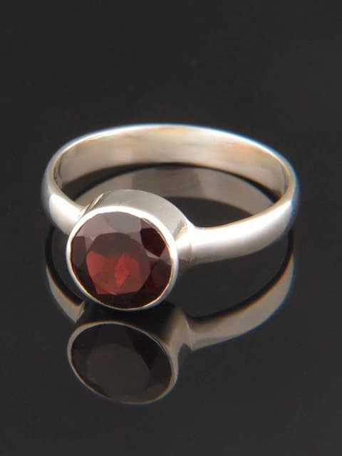 Garnet Ring - Sterling Silver