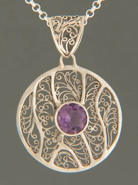 Amethyst Pendant - Sterling Silver