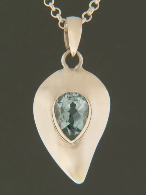 Blue Topaz Pendant - Sterling Silver