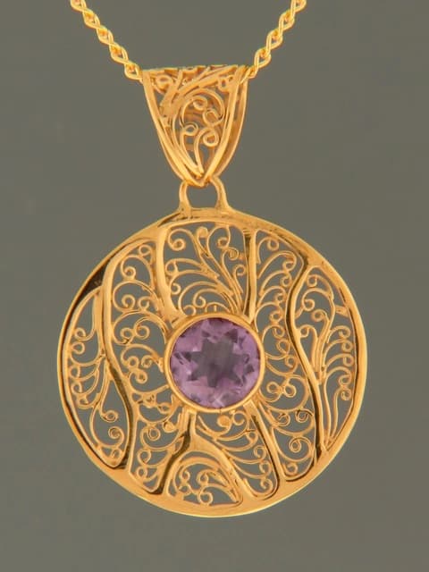 Amethyst Pendant - Gold Vermeil