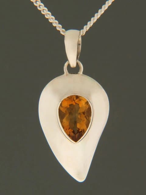 Citrine Pendant - Sterling Silver