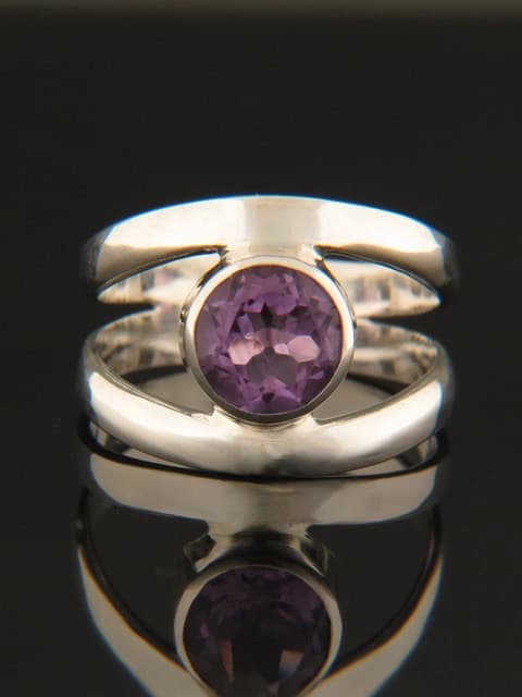 Amethyst Ring - Sterling Silver