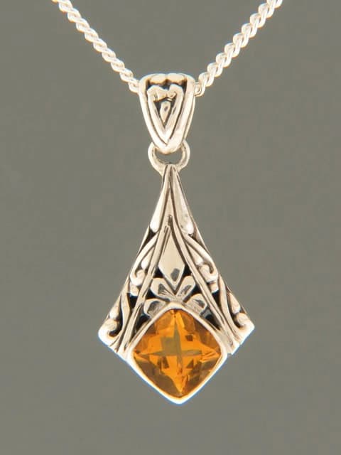 Citrine Pendant - Sterling Silver
