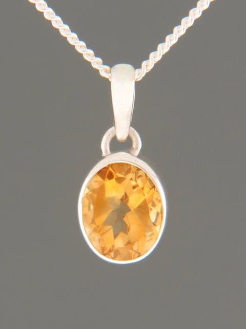 Citrine Pendant - Sterling Silver - C311