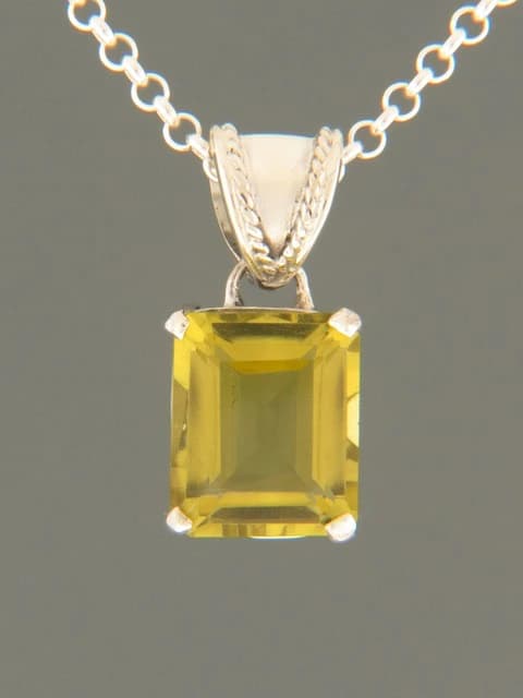 Lemon Citrine Pendant - Sterling Silver