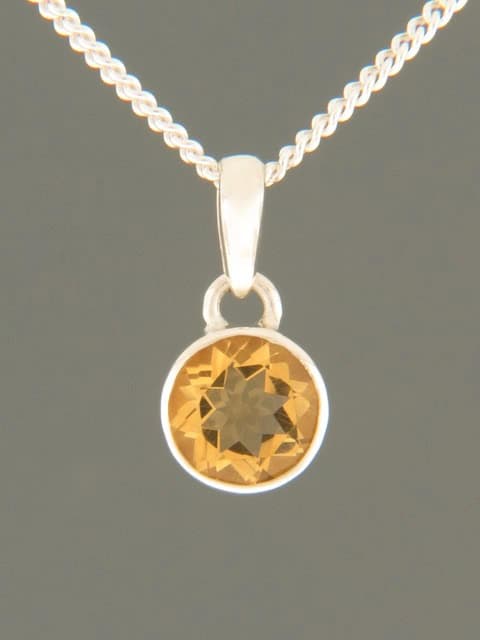 Citrine Pendant - Sterling Silver
