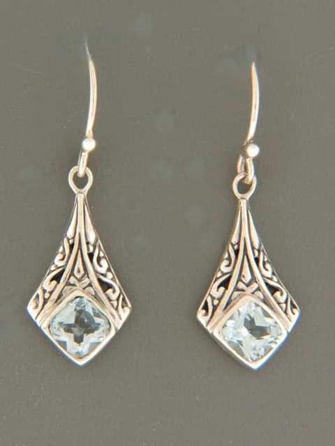 Blue Topaz Earrings - Sterling Silver