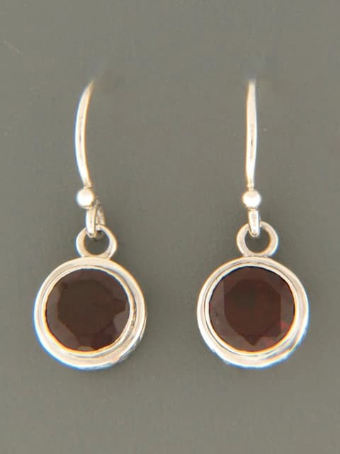 Garnet Earrings - Sterling Silver