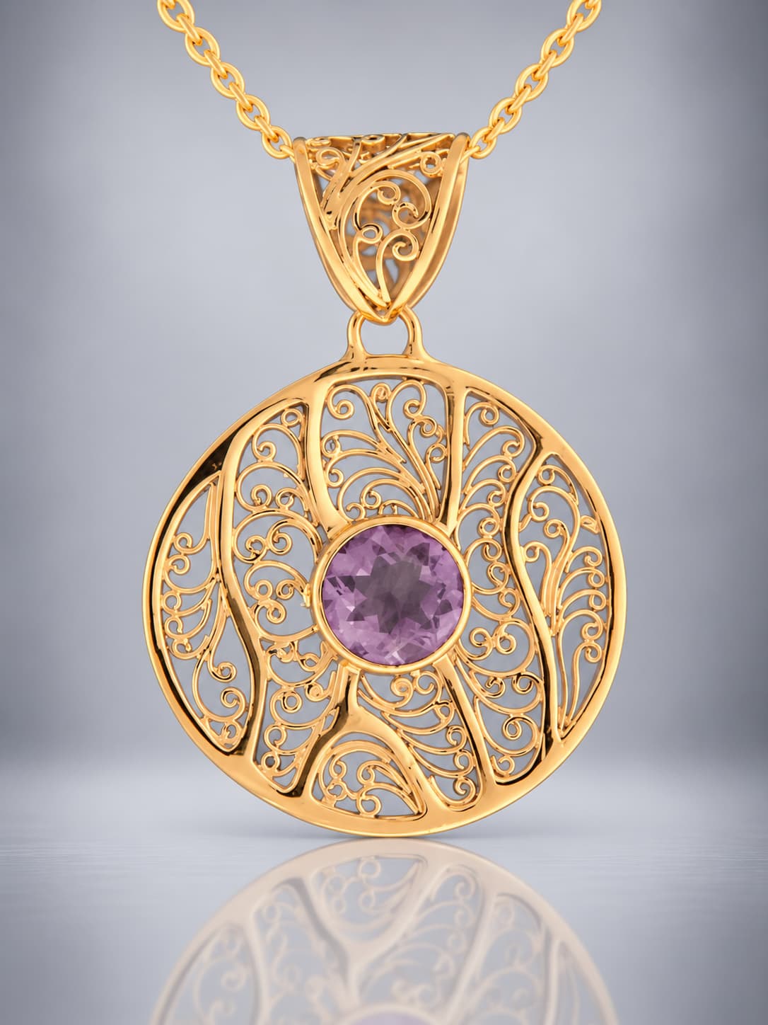 Faceted Amethyst Pendant
