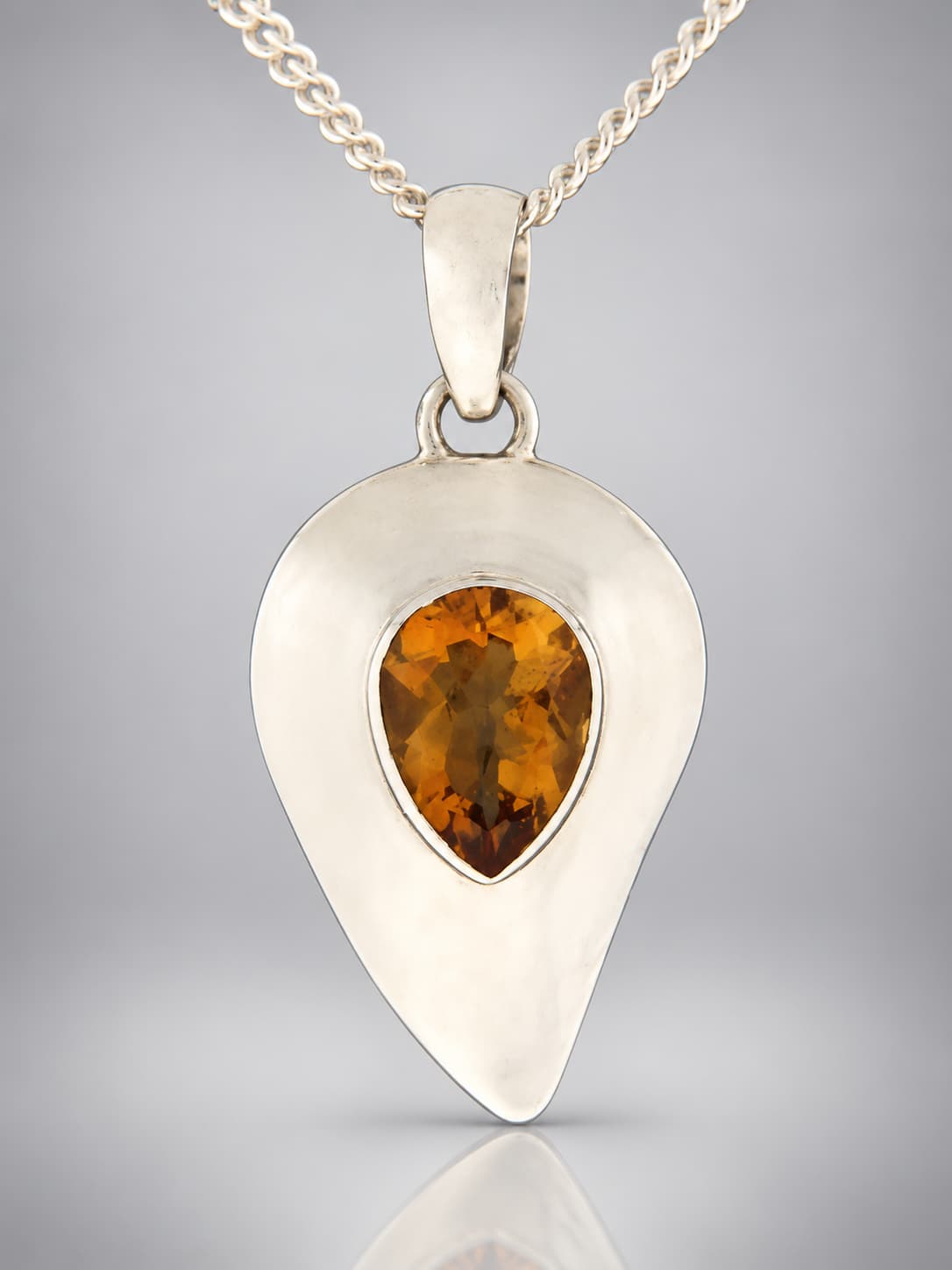 Citrine Pendant - Sterling Silver