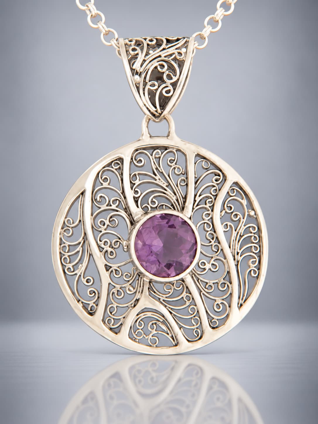 Faceted Amethyst Pendant