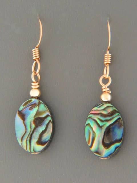 Paua Shell Earrings - 14ct Gold Filled