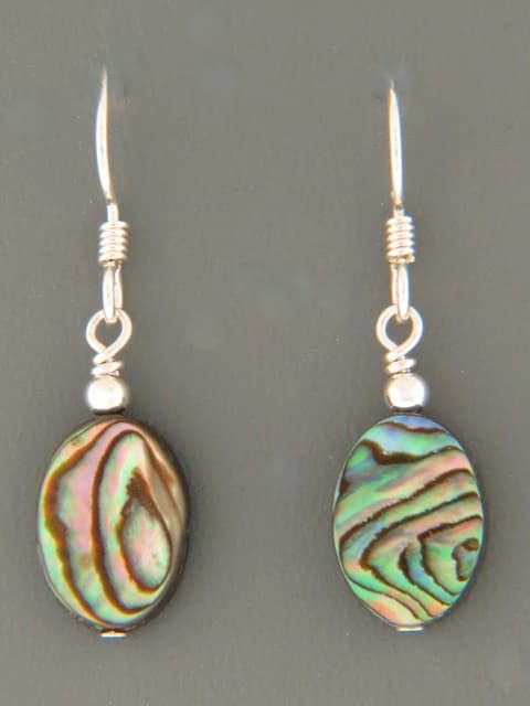 Paua Shell Earrings - Sterling Silver
