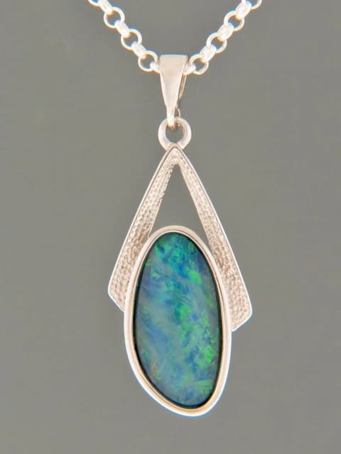 Opal Pendant - Sterling Silver