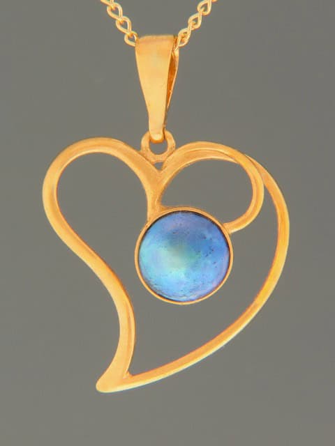 Blue Pearl Pendant - Gold Vermeil
