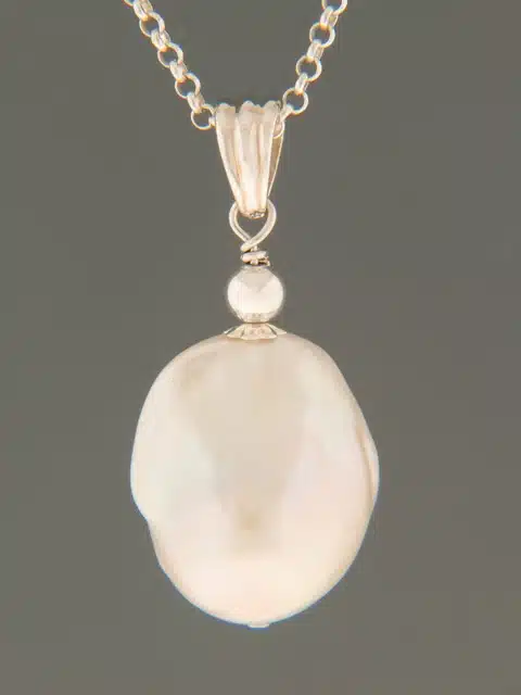 Baroque Pearl Pendant - Sterling Silver