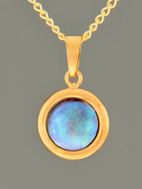 Blue Pearl Pendant - Gold Vermeil - 10mm Pearl
