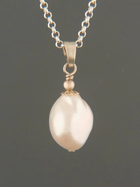 Baroque Pearl Pendant - Sterling Silver