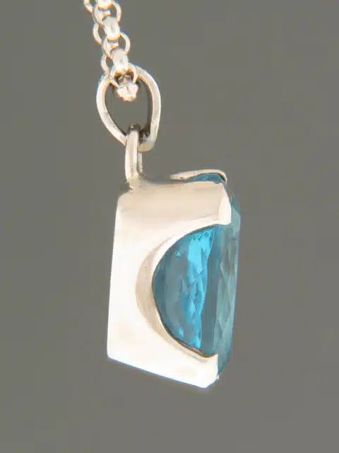 Blue Topaz Pendant - Sterling Silver