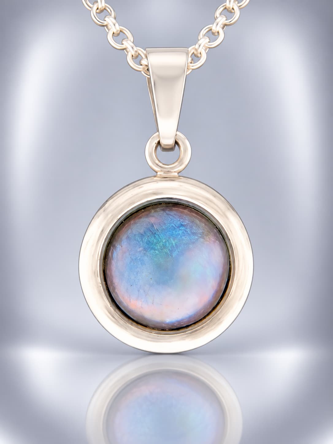 Sterling Silver Blue Pearl Pendant
