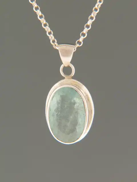 Aquamarine Pendant - Sterling Silver