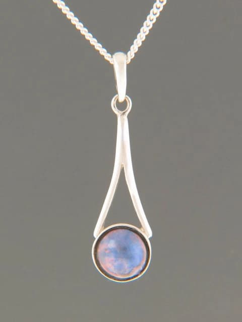 Blue Pearl Pendant - Sterling Silver - 8mm Pearl