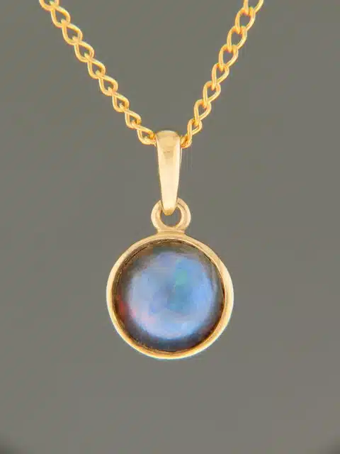 Blue Pearl Pendant - 9ct Gold - 10mm Pearl